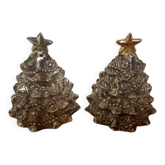 Sel et poivre sapin de noël métal argenté