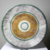 Large ceramic art bowl from the 50s-60s, vintage wall decoration or fruit bowl.