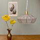 Suspension abat-jour vintage art déco en verre