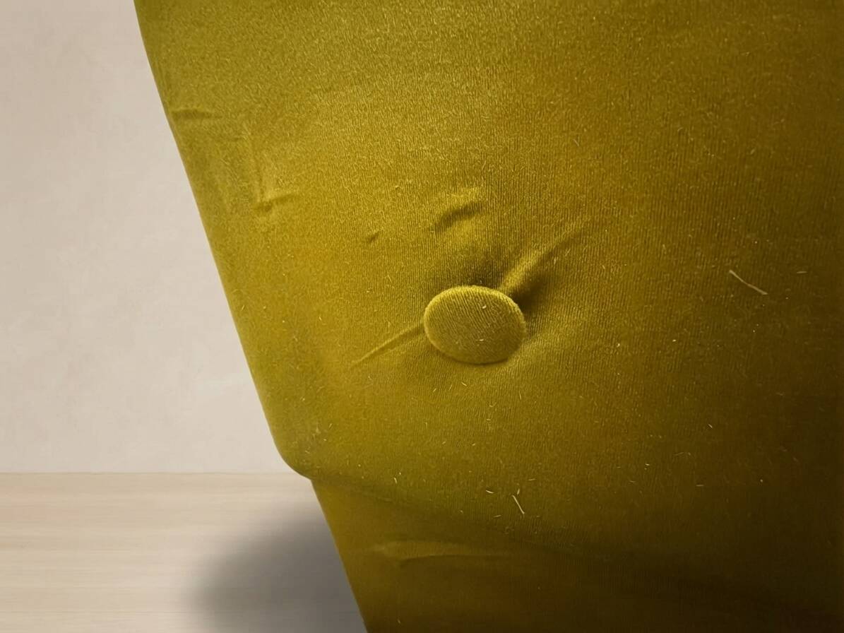 Canapé-lit pliant des années 50, 3 places en tissu moutarde / olive, Tchécoslovaquie, 208 × 100 × 65 cm
