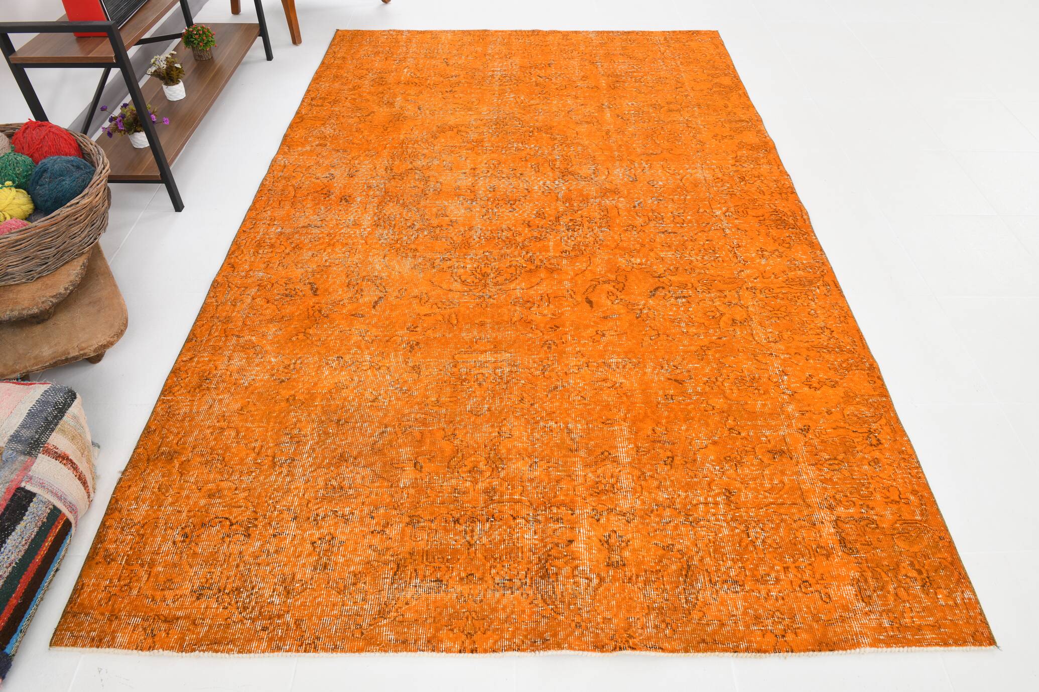 6x9 Pumpink orange vintage rug 181x287Cm SK 3400