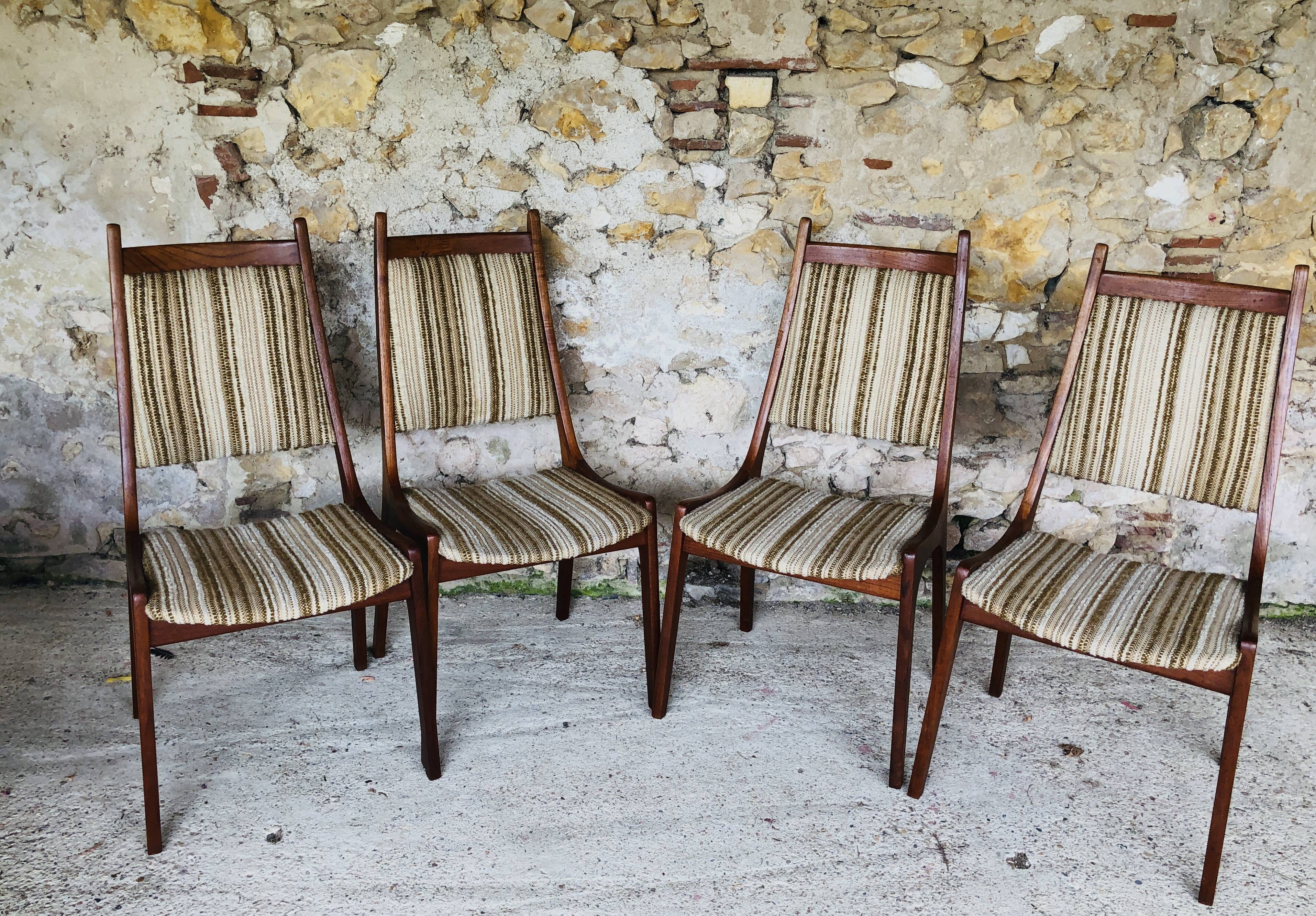 Set of 4 vintage teak chairs by R Huber-Co, circa 60's