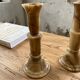 Set 2 old onyx candlesticks