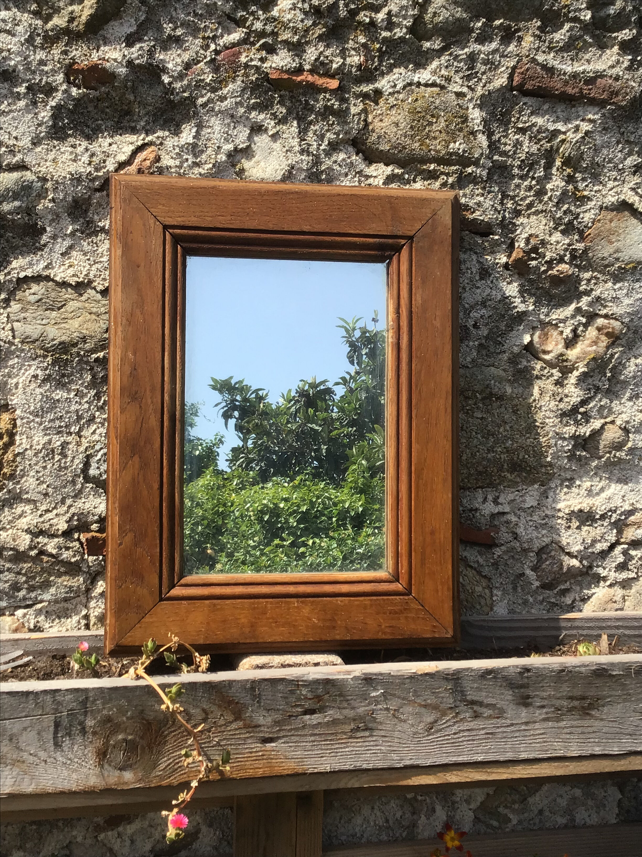 Old mirror wooden frame 33x42cm