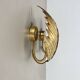 Set of 2 hans kögl style golden florentiner leaf wall light sconces, italy, 1980