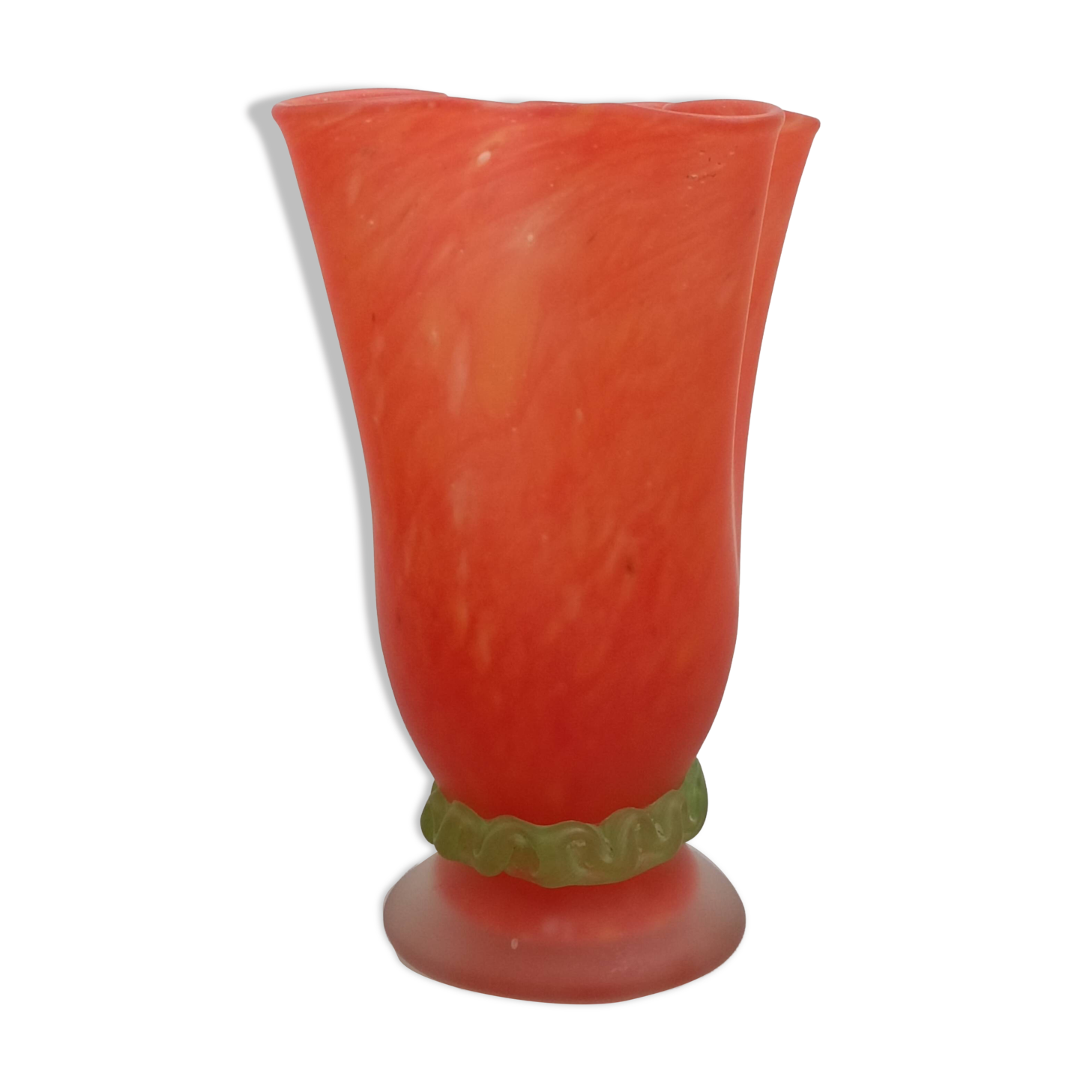 Large glass paste vase France 1960s