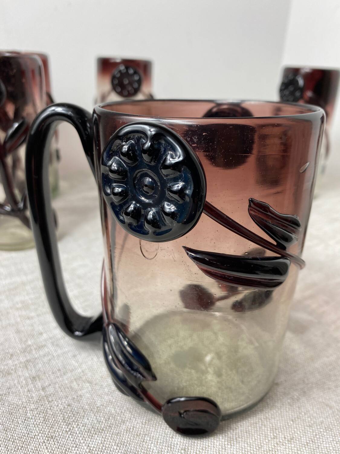 Murano glass glasses and carafe