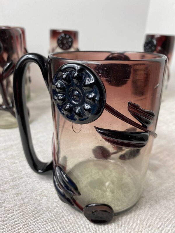 Verres et carafe en verre de Murano