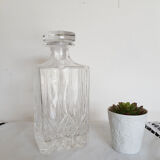 Whisky decanter, diamond-cut glass, bottle, 60s