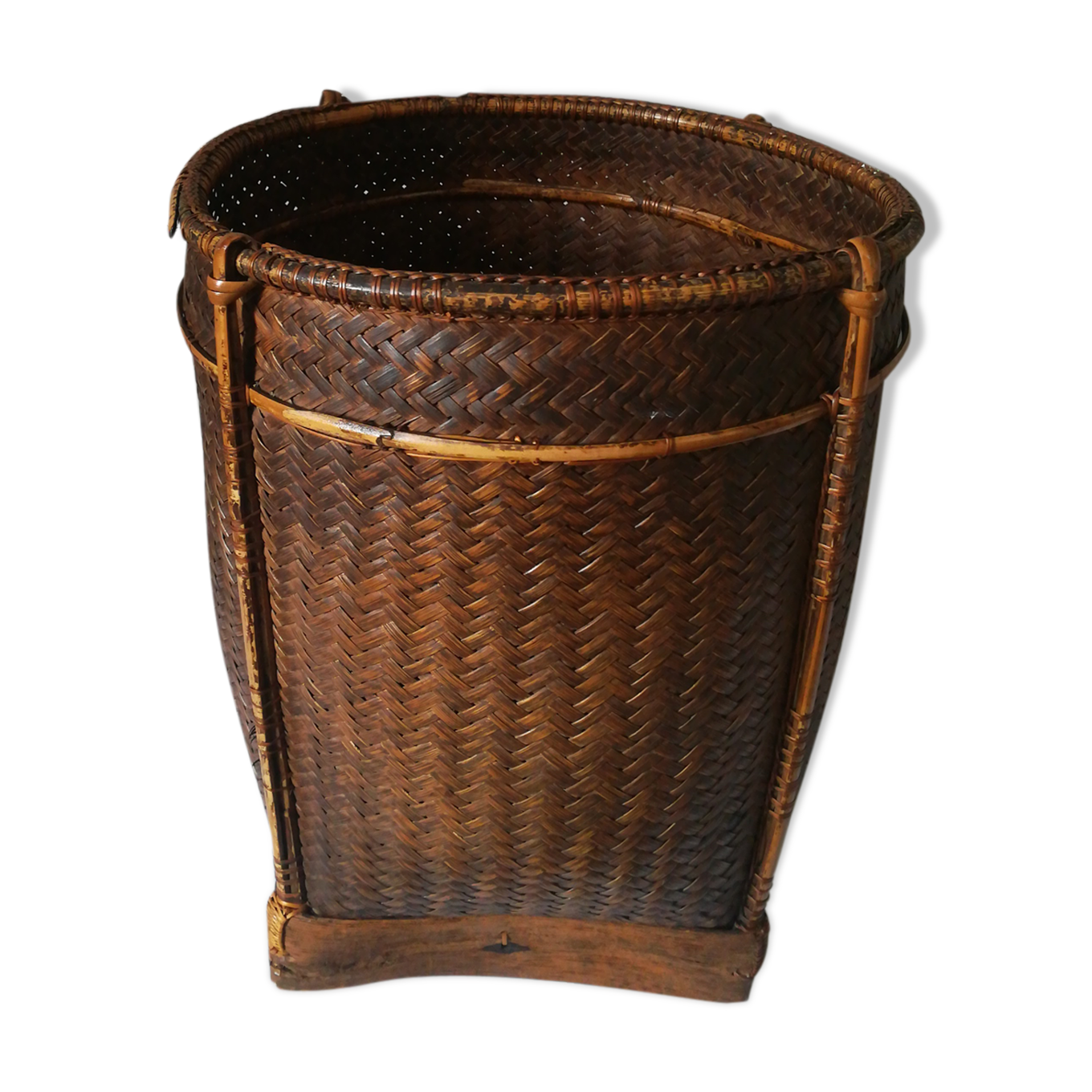 Panier ancien japonais en bambou et vannerie tress e Selency Panier ancien japonais en bambou et vannerie tress e Selency