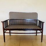 Art Nouveau style bench - Jacquard fabric