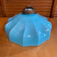 Old Suspension Opaline Blue Lampshade White Interior + Brass #E