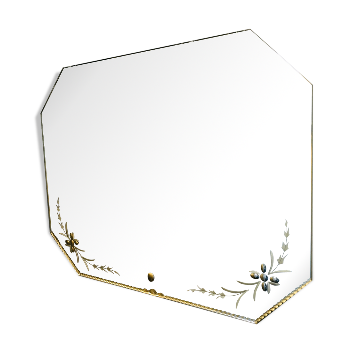 Mirror decoration bevelled flowers  60x45cm