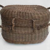 Panier bressan en osier naturel vintage