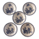 5 opaque porcelain dinner plates from Gien thistle pattern