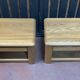 Pair of solid elm bedside tables from the 1970s.