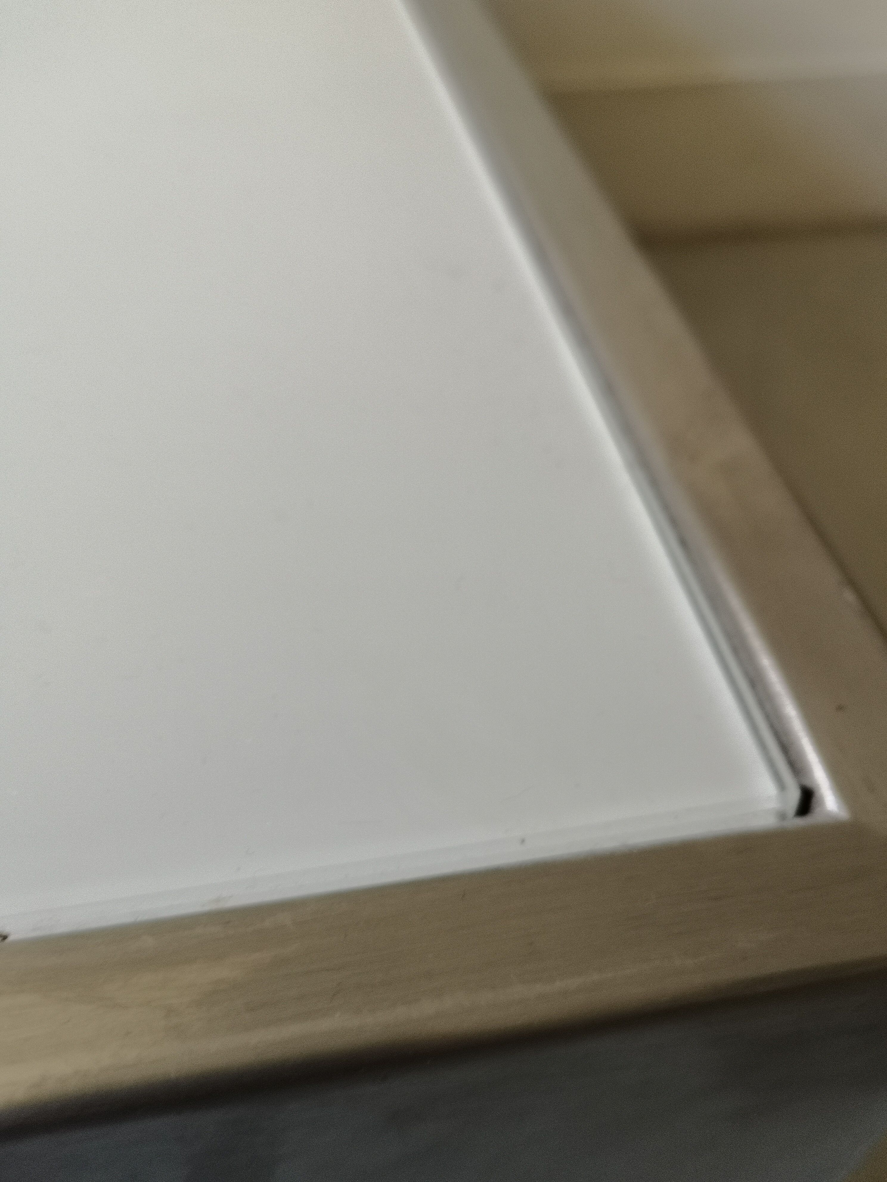 Square block coffee table white glass and metal, cube design 1970