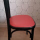 Set of 4 vintage bistro chairs in wenge beech and imitation red leather