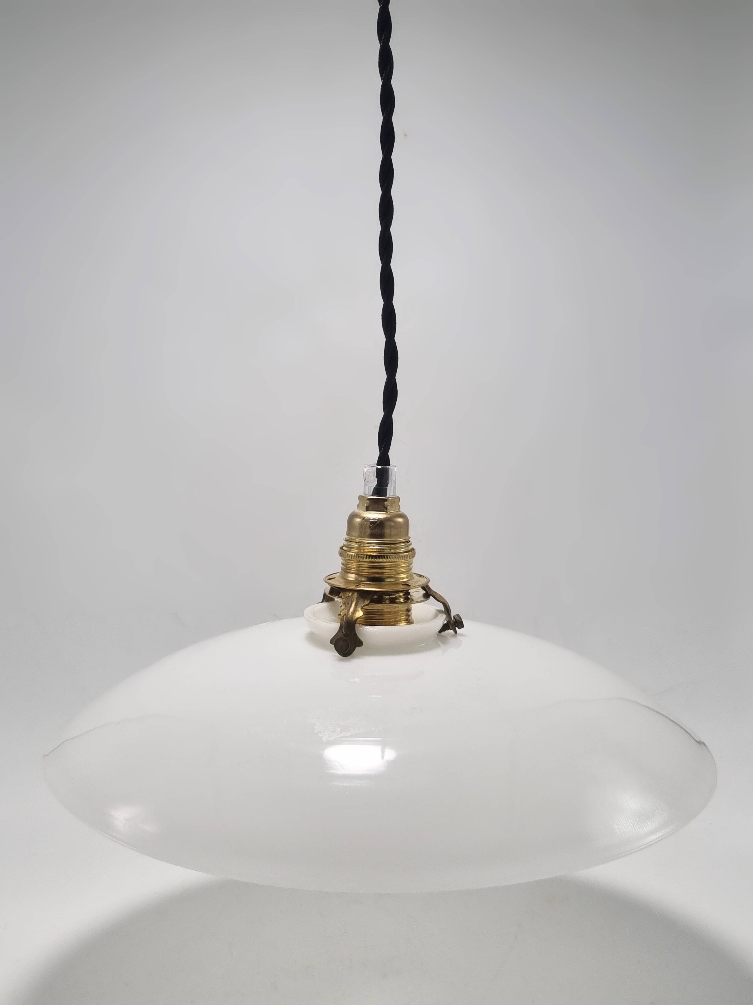 Opaline glass pendant light