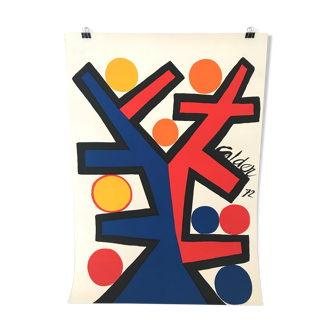 Lithographie originale sur arches d'alexander calder (1898-1976) asymétrie, 1972