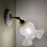 Vintage tulip wall lamp in white opaline