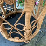 Side table in wicker rattan