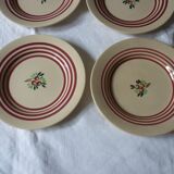 6 setting fruit gien earthenware dessert plates