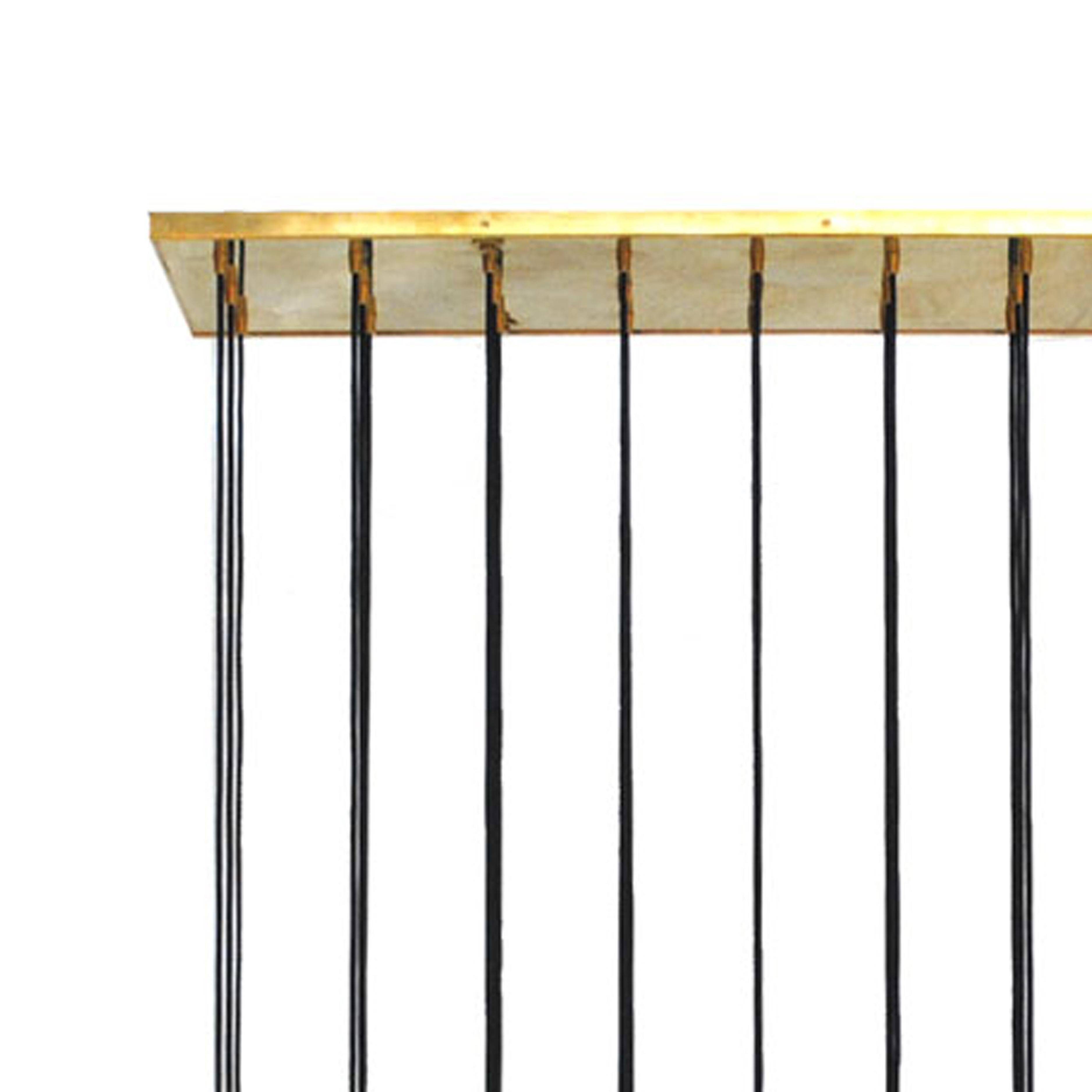 Contemporary Modern Italian Murano Glass and Brass Suspension Lamp