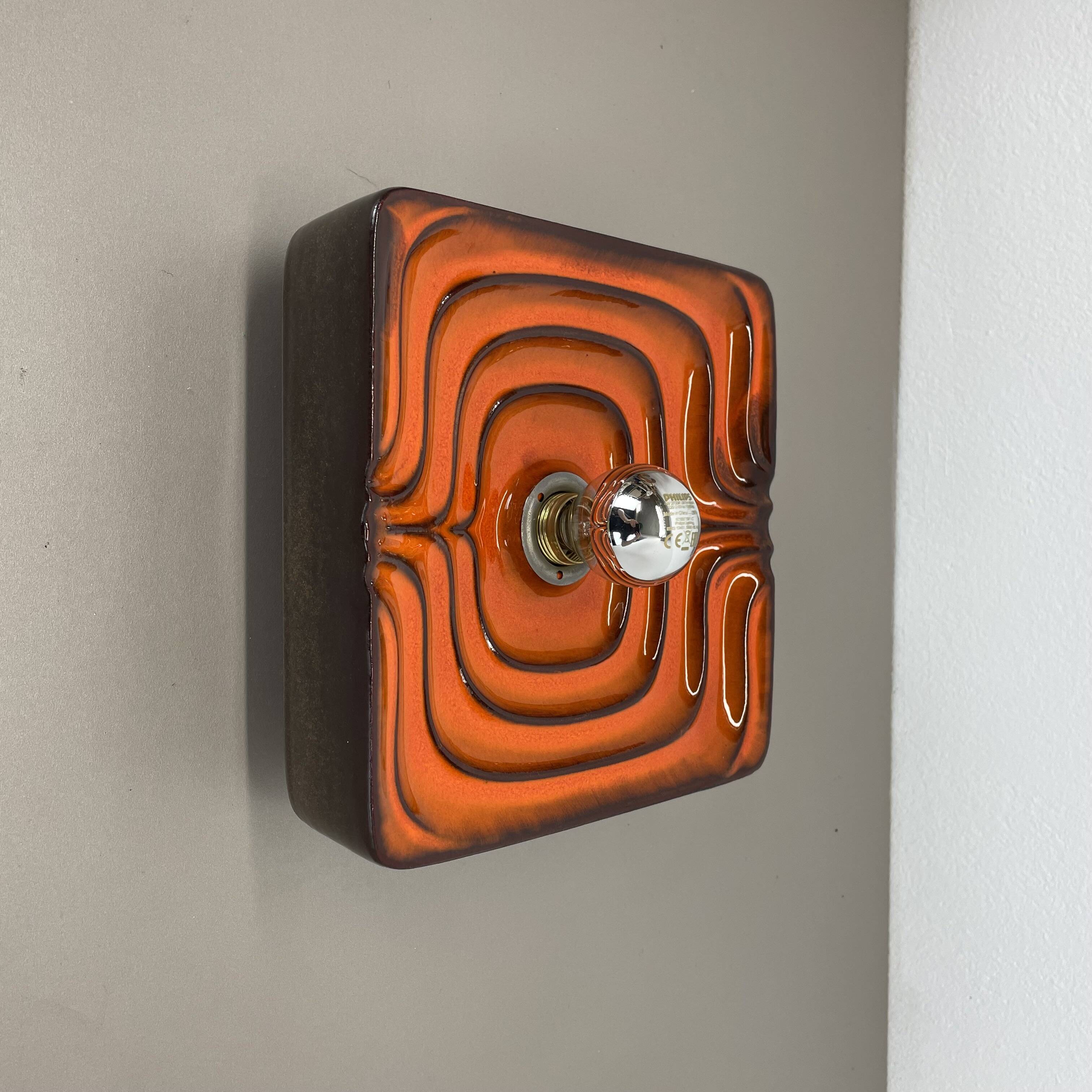 Cubic psychedelic pop art fat lava wall light by pan ceramics, germany, 1970