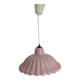 Suspension vintage rose en tôle émaillée – 38,5 cm
