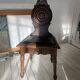 Wooden chair with Breton leather seat