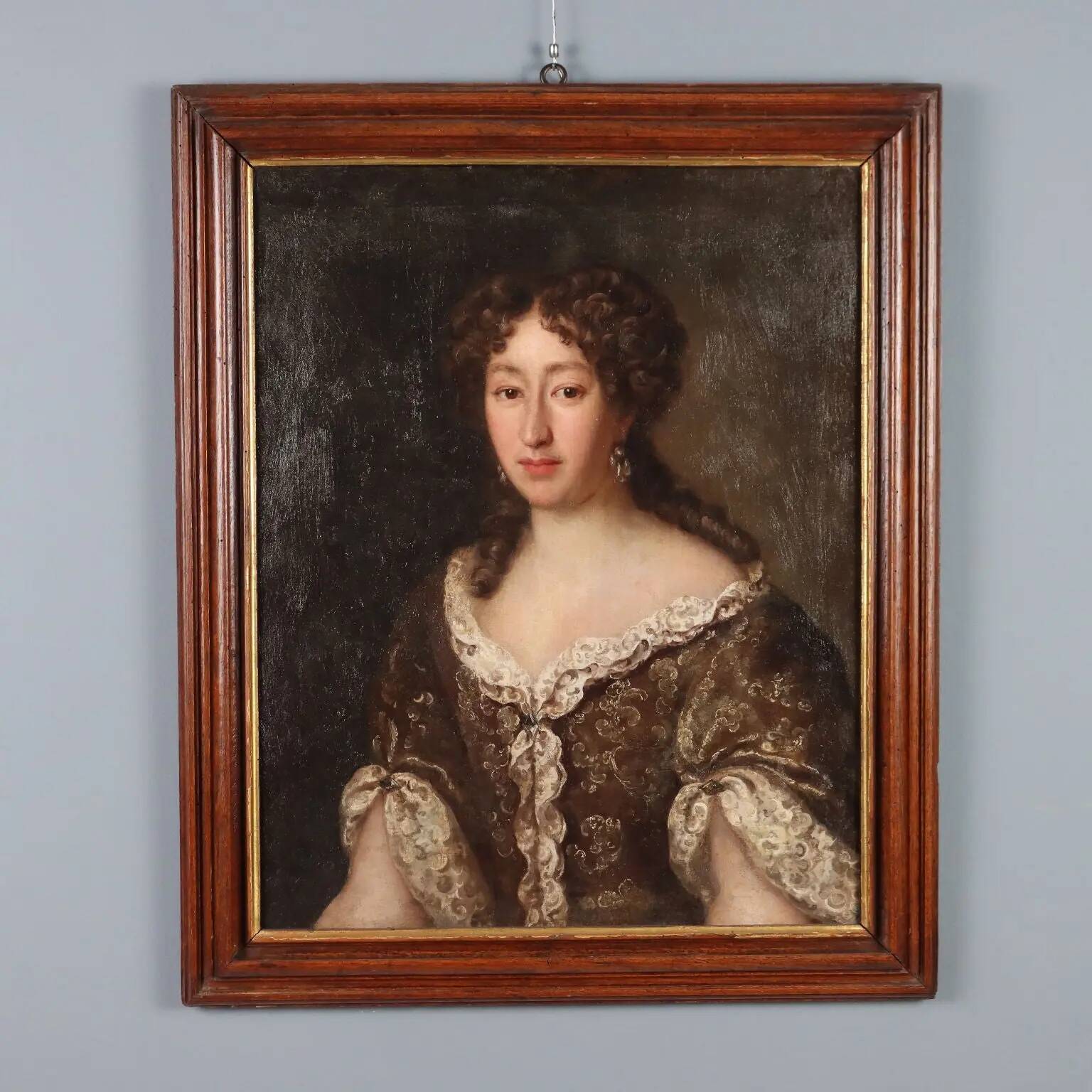 Peinture ancienne, portrait féminin dans le style de Jakob Ferdinand Voet