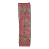 Shades Of Pink Beige Antique Vintage Runner Rug, 89x322Cm