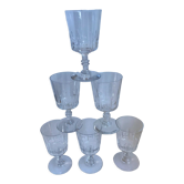 Lot de 6 verres à vin en cristal gravé début xxème