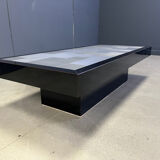 Vintage lacquer and aluminum coffee table, 1970s