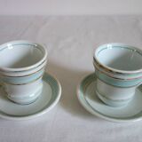 Pair of thick porcelain brulot cups from the end of the 19th century