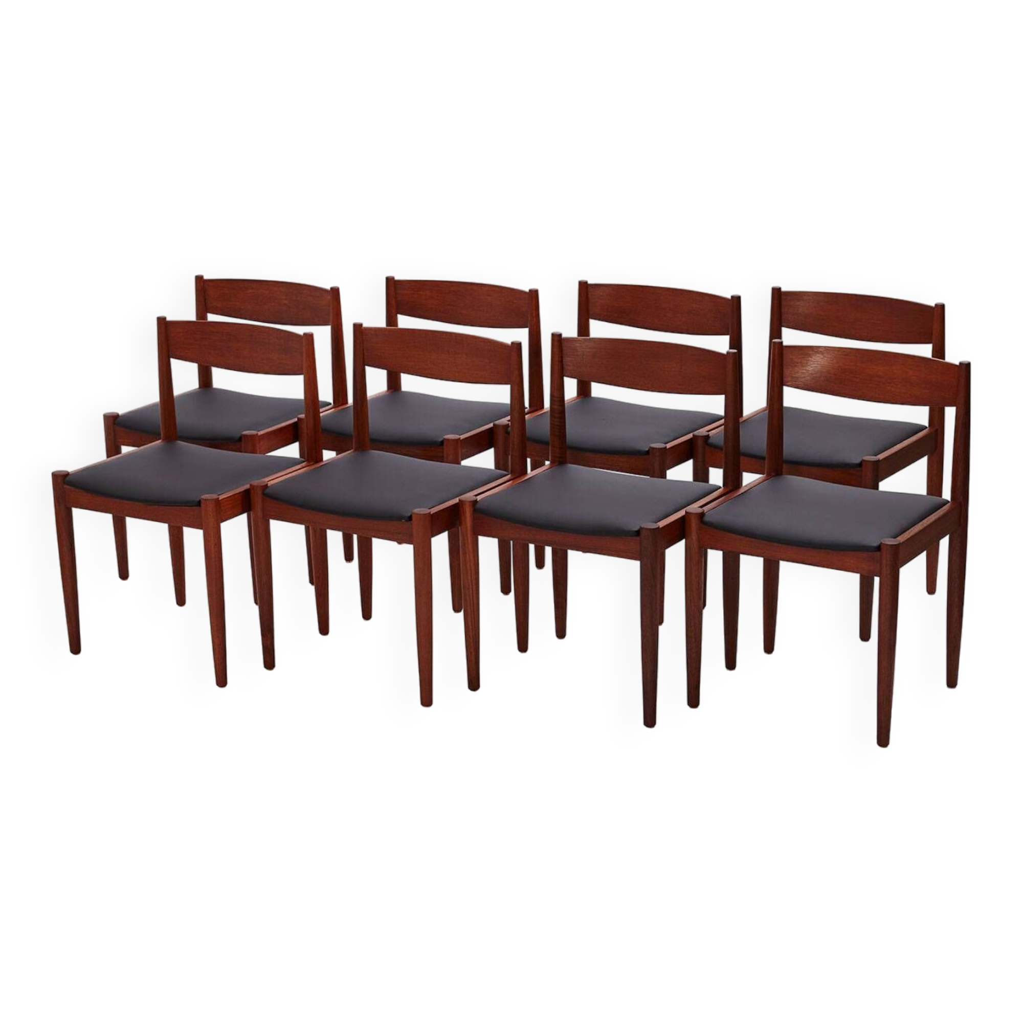 Ensemble de 8 chaises de salle à manger vintage en teck, Danemark 1960