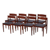 Ensemble de 8 chaises de salle à manger vintage en teck, Danemark 1960