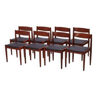 Set of 8 Mid-Century Teak Dining Chairs, Denmark 1960's