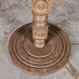 Wood-turned coil lamp, France, mid-20th century.