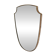 Brass mirror with crest, bead frieze, Italian design style.