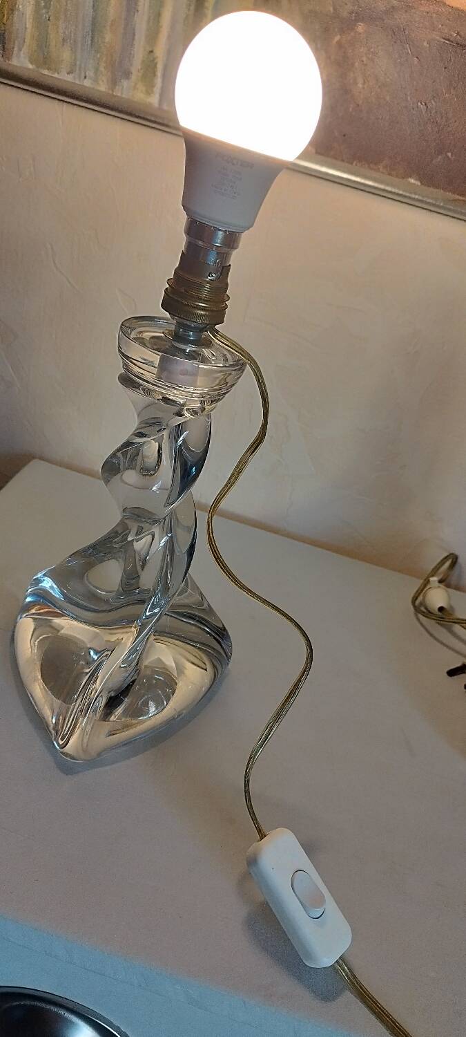 2 Lorraine crystal lamp bases