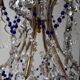 Italian Chandelier with Cobalt Blue Murano Glass Beaded Strings and Crysta