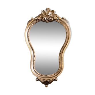 Louis XV style rococo mirror, gilded frame, 35 x 19.5 cm