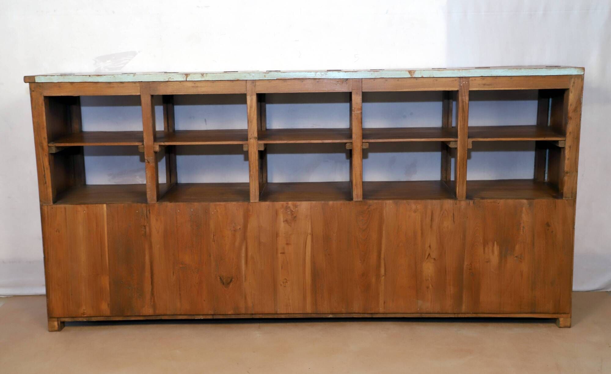 Old Burmese teak craft furniture with original blue patina