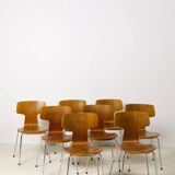 8 chaises T en teck, conçues par Arne Jacobsen pour Fritz Hansen, années 1980