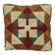 Vintage Patchwork Cushion Diamond Pattern Faux Leather 45cm