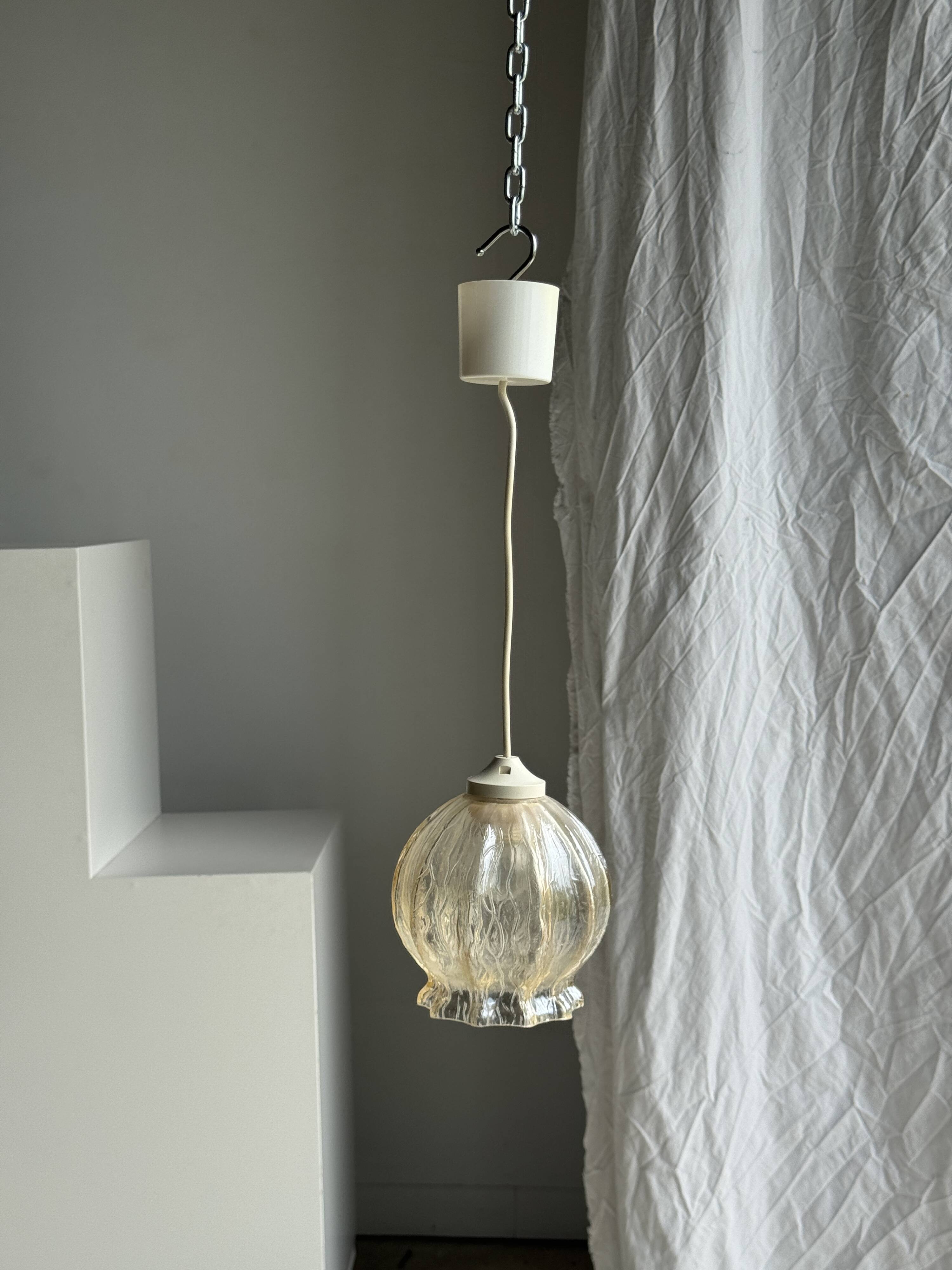 Suspension vintage en verre soufflé