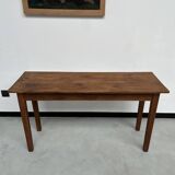 Small old console in solid oak, with spindle legs