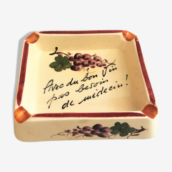 Cendrier artisanal à citation vintage années 60